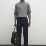 Mock neck zip-up sweatshirt