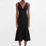 Frame Detail Cut-Out Cami Dress In Black