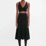 Frame Detail Cut-Out Cami Skirt In Black