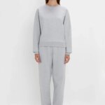 Frame Detail Jumper Dress In Natural-Navy