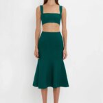 Sleeveless Rouched Jersey Dress In Pistachio