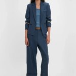 Shrunken Double Breasted Jacket In Heritage Blue