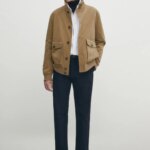 Cotton blend jacket with pockets