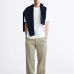 Striped cotton linen overshirt