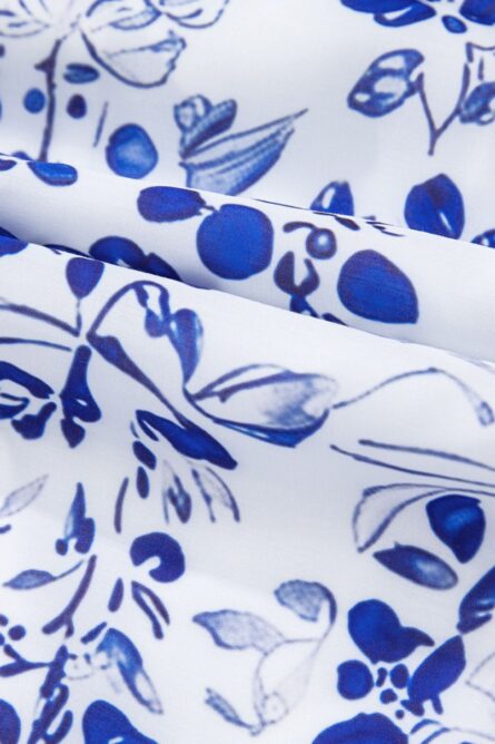 Smocked Printed Square Neck Puff Sleeve Dress - Image 11