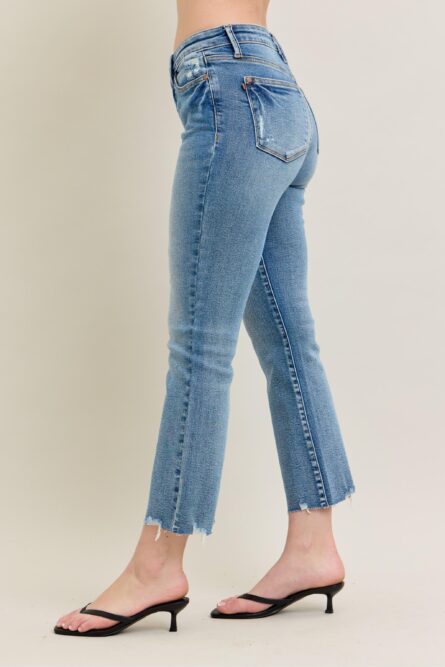 Judy Blue Mr Vintage Wash Destroy Hem Kick Flare Jeans - Image 3