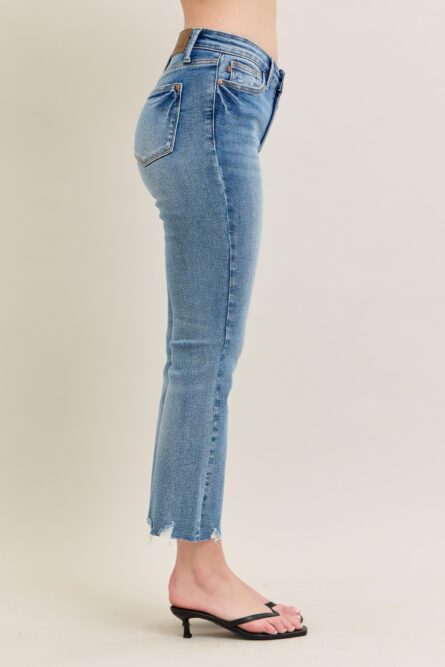 Judy Blue Mr Vintage Wash Destroy Hem Kick Flare Jeans - Image 6