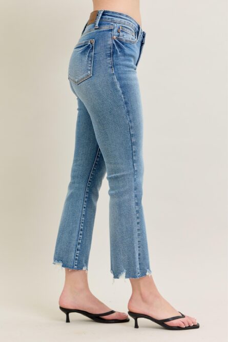 Judy Blue Mr Vintage Wash Destroy Hem Kick Flare Jeans - Image 5
