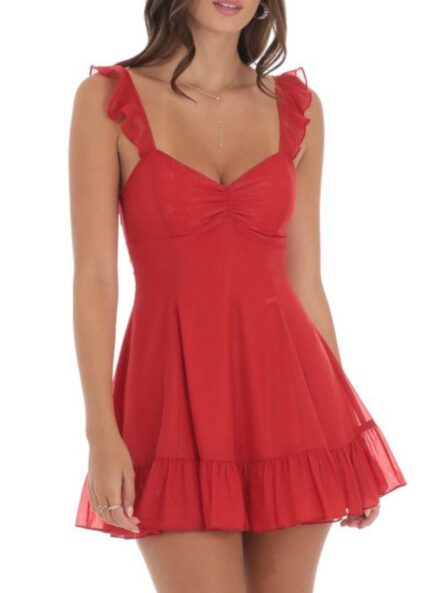 Floral Sweetheart Ruffled Cami Mini Dress - Image 17