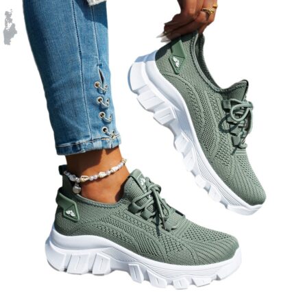 Mesh Lace Up Platform Athletic - Image 4