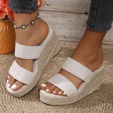 Open Toe Platform Wedge Sandals - Image 7