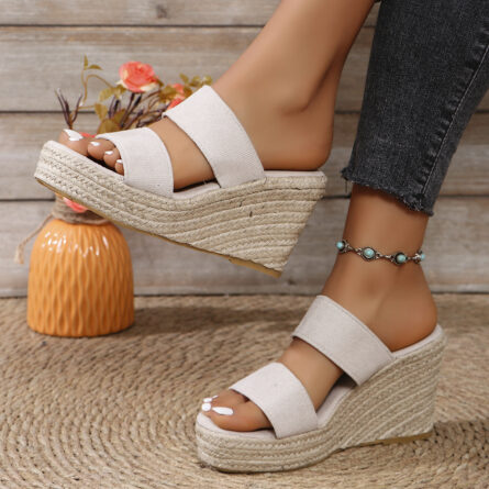 Open Toe Platform Wedge Sandals - Image 6