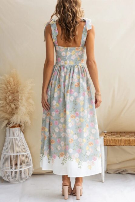 Printed Tie Shoulder Midi Cami Dress - Image 3