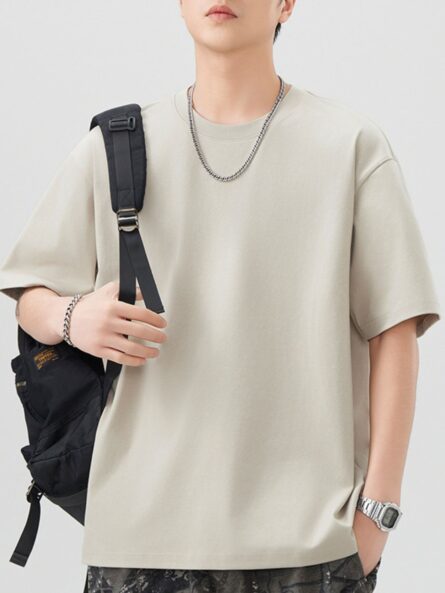 Men's Plus Size Solid Color Casual Loose T-Shirt - Image 3