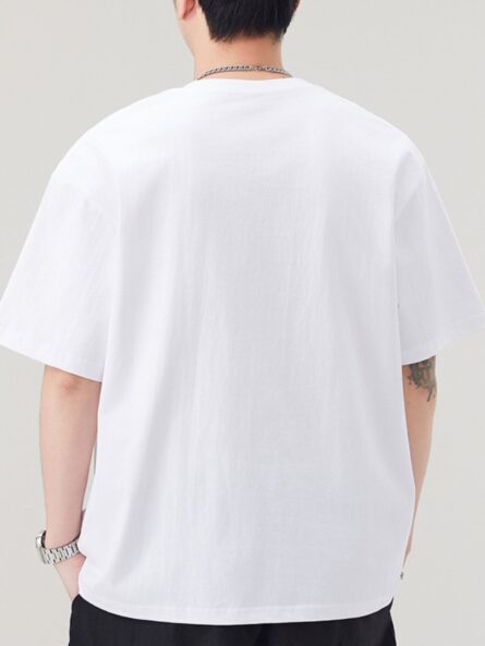 Men's Plus Size Solid Color Casual Loose T-Shirt - Image 9