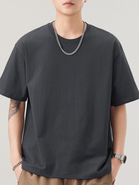 Men's Plus Size Solid Color Casual Loose T-Shirt - Image 5