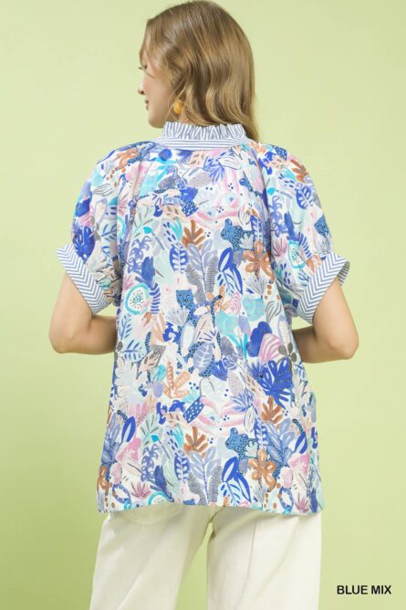 Umgee Mix Boho Printed V-Neck Top - Image 5