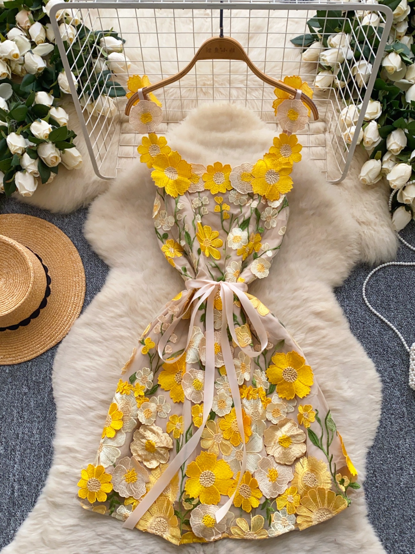 Floral Tie Waist Mini Dress - Image 13