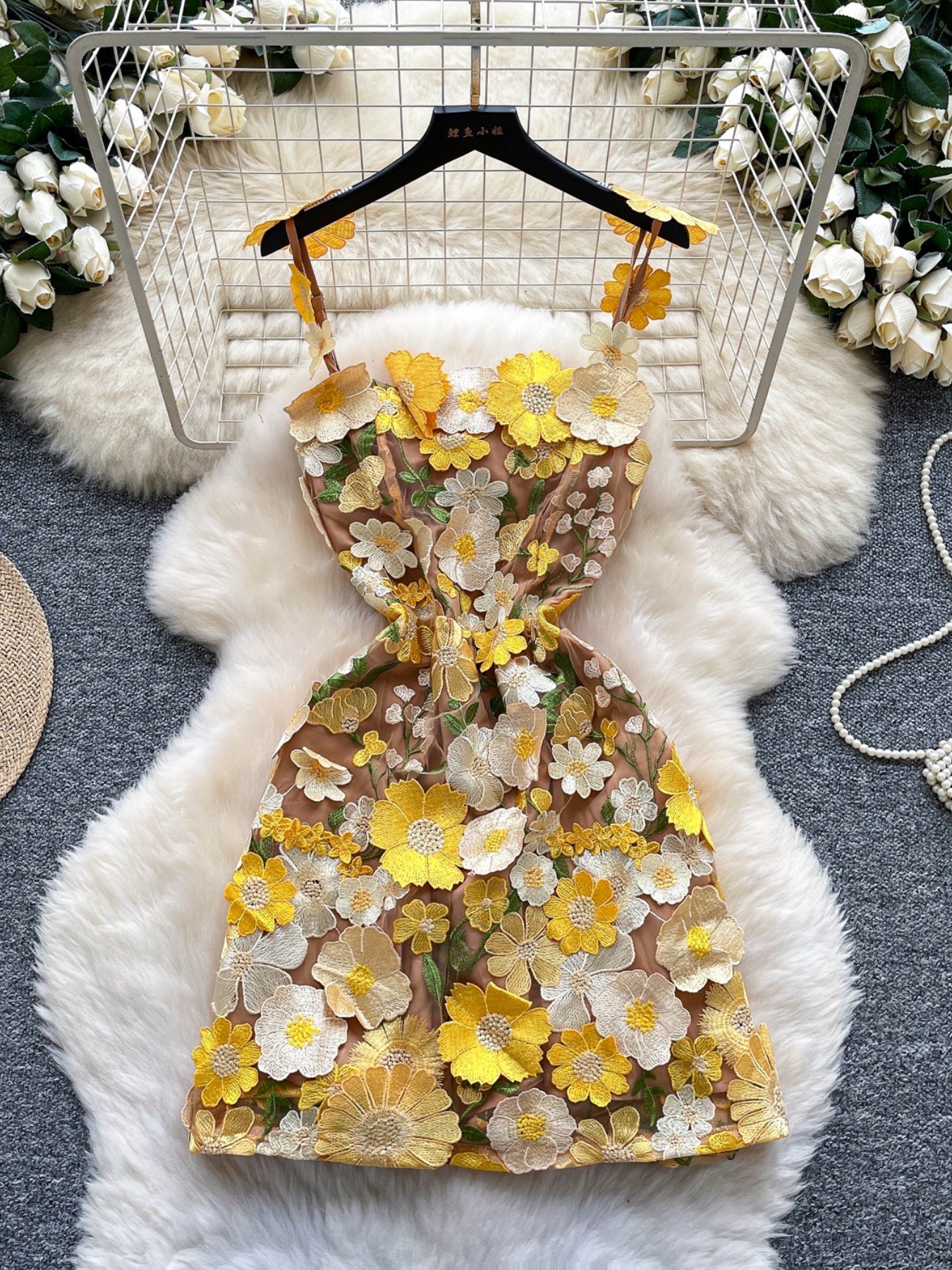 Floral Tie Waist Mini Dress - Image 14