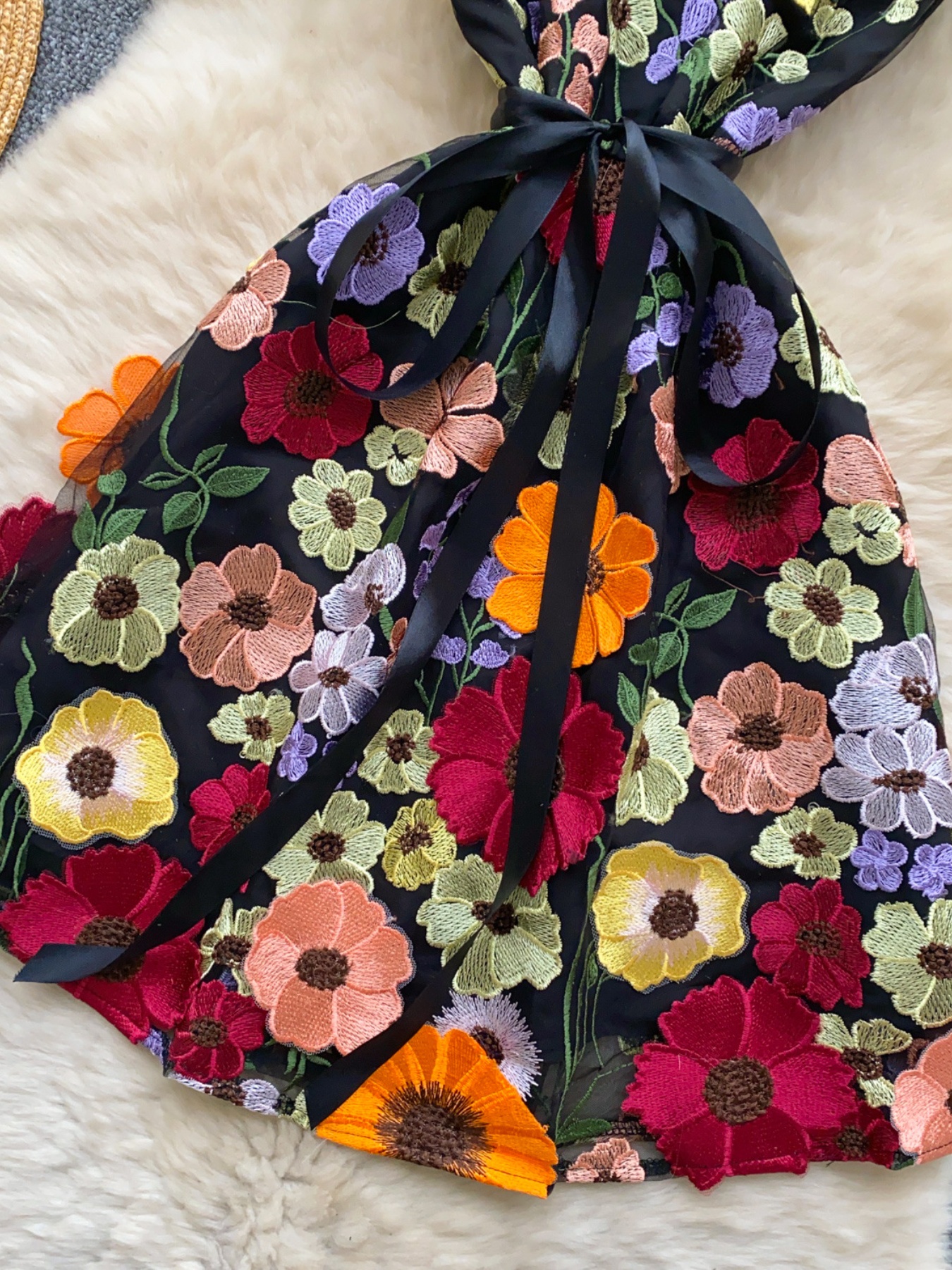 Floral Tie Waist Mini Dress - Image 23