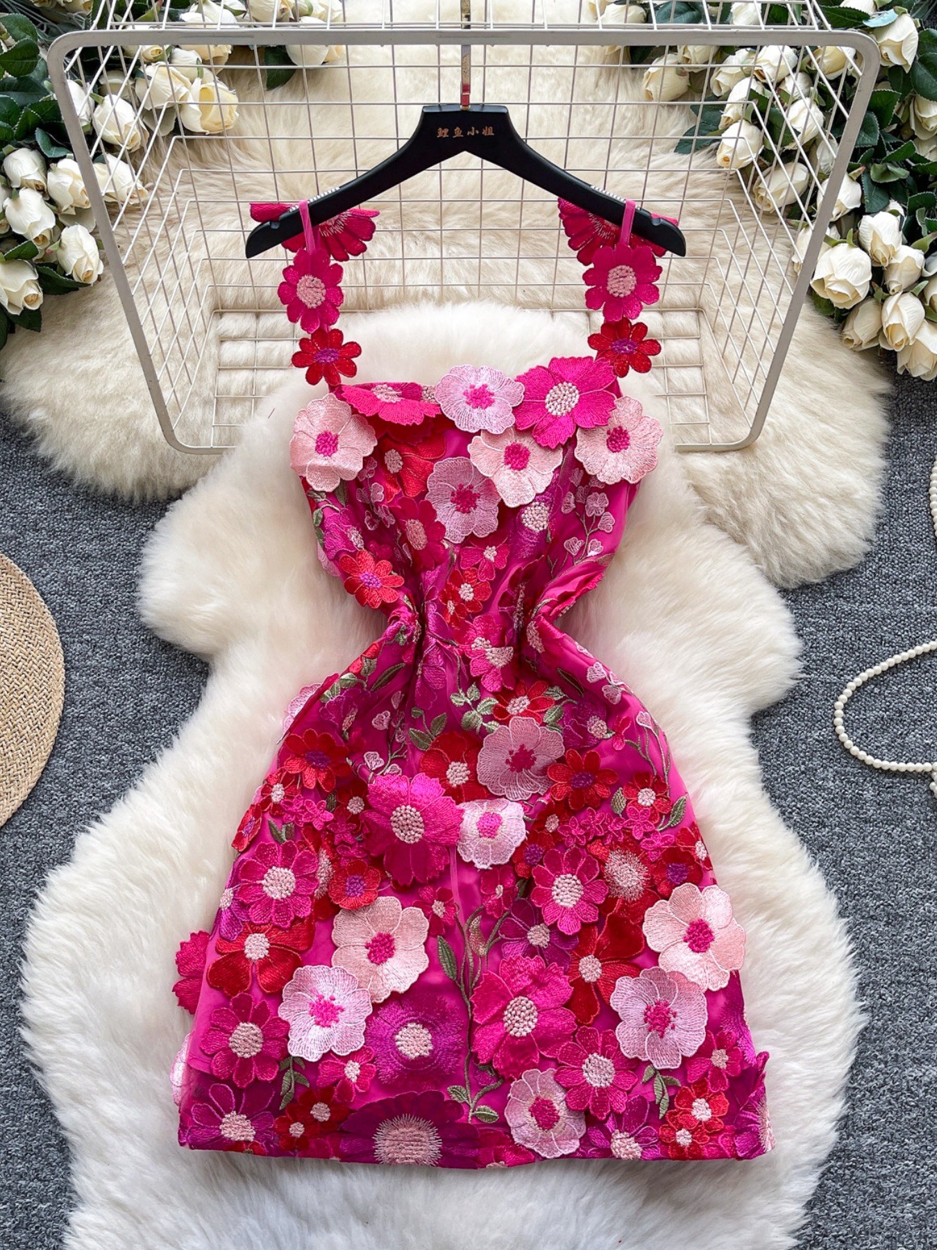 Floral Tie Waist Mini Dress - Image 7
