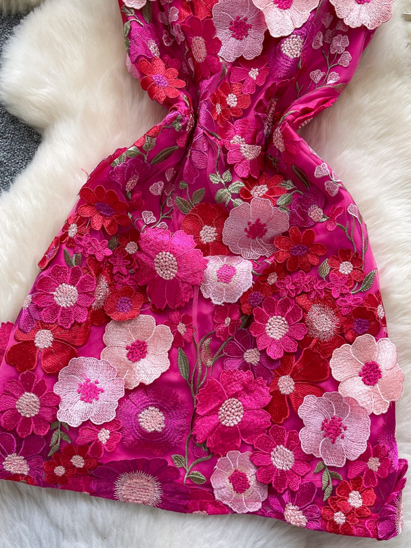 Floral Tie Waist Mini Dress - Image 8