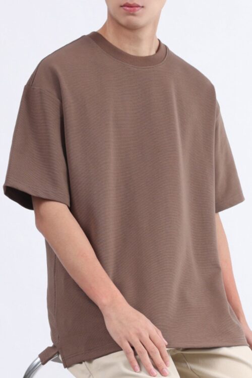 Men’s Plus Size Solid Color Round Neck T-Shirt