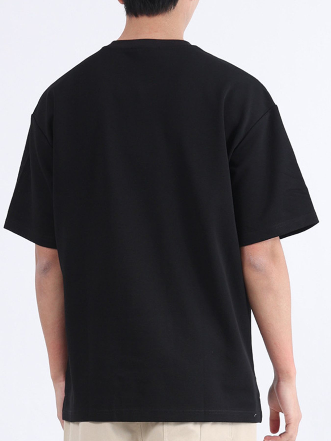 Men's Plus Size Solid Color Round Neck T-Shirt - Image 9