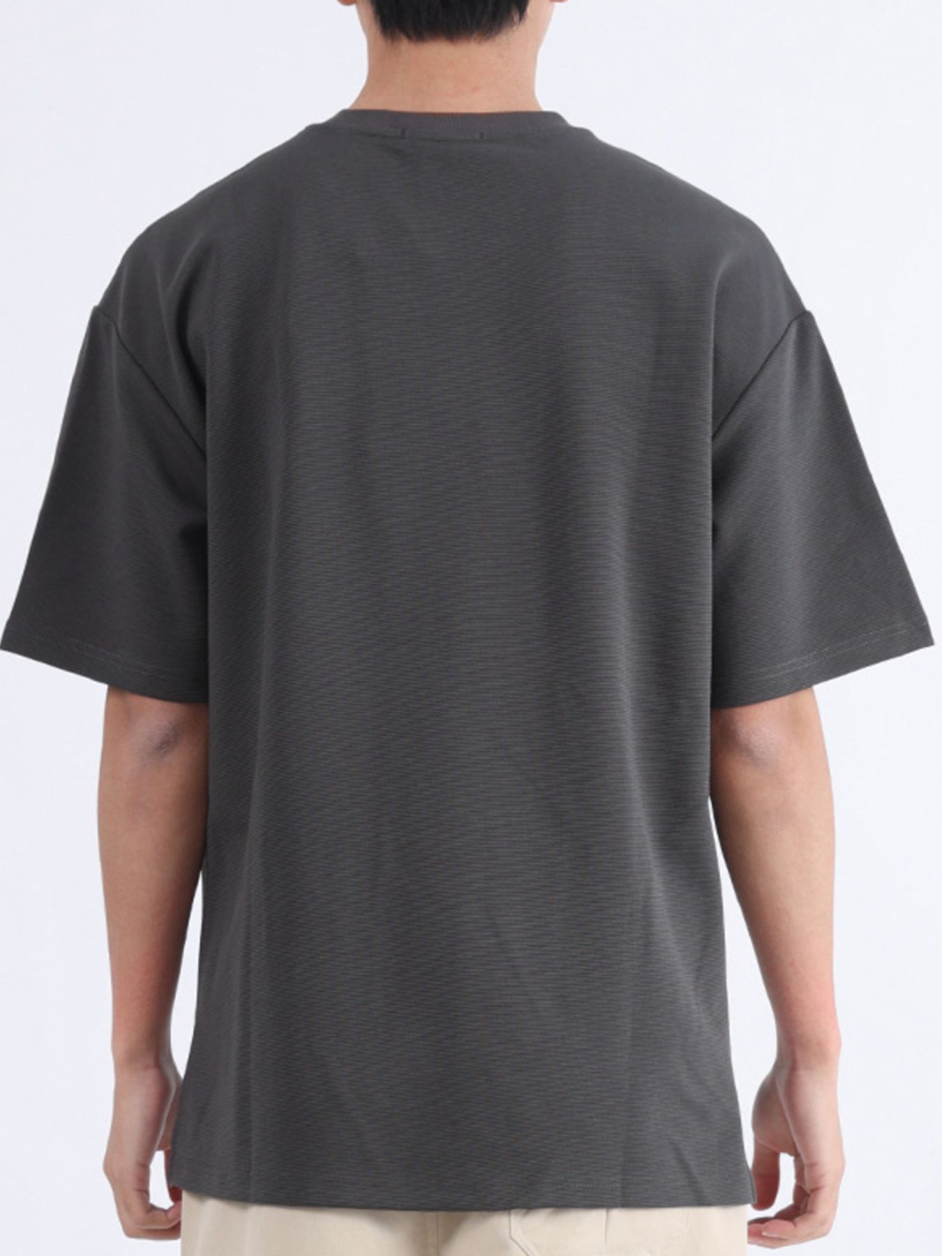 Men's Plus Size Solid Color Round Neck T-Shirt - Image 7