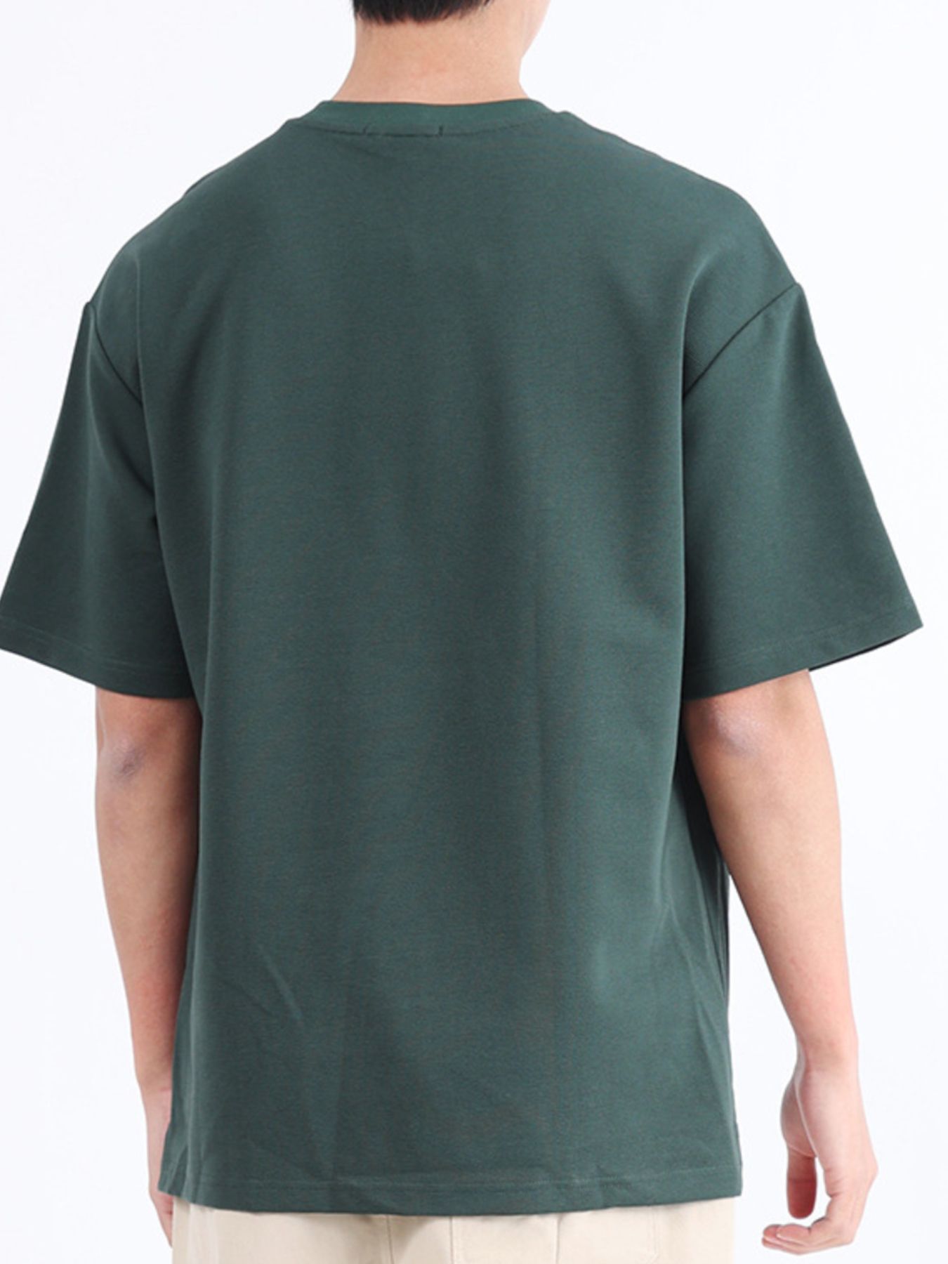 Men's Plus Size Solid Color Round Neck T-Shirt - Image 5