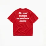 ALL I WANT TEE – ILLEGAL, EXPENSIVE OR BLONDE - Image 4