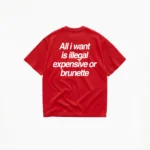 ALL I WANT TEE – ILLEGAL, EXPENSIVE OR BRUNETTE T-SHIRT - Image 4