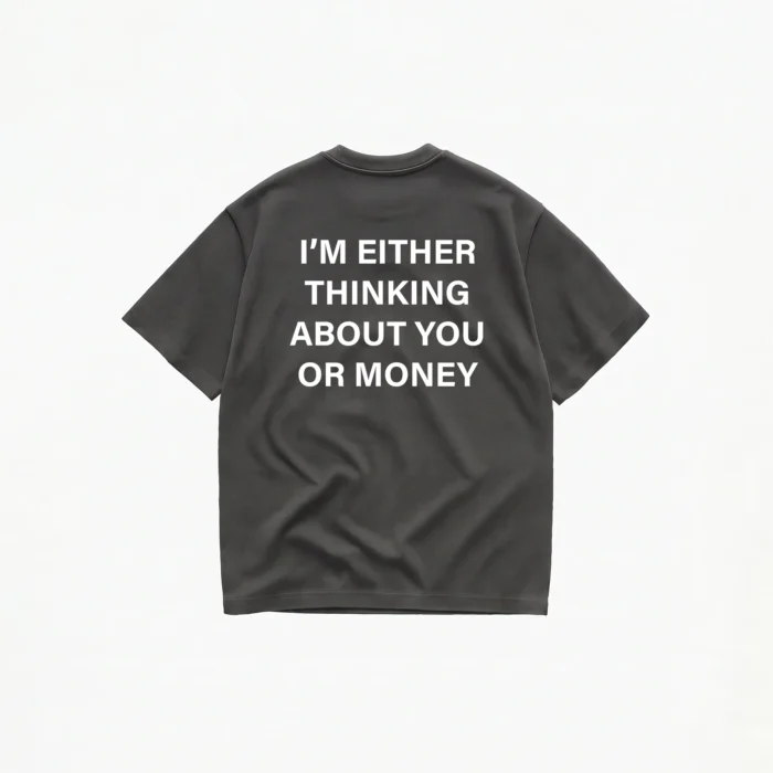 I'm Either Thinking About You Or Money T-Shirt - Image 4