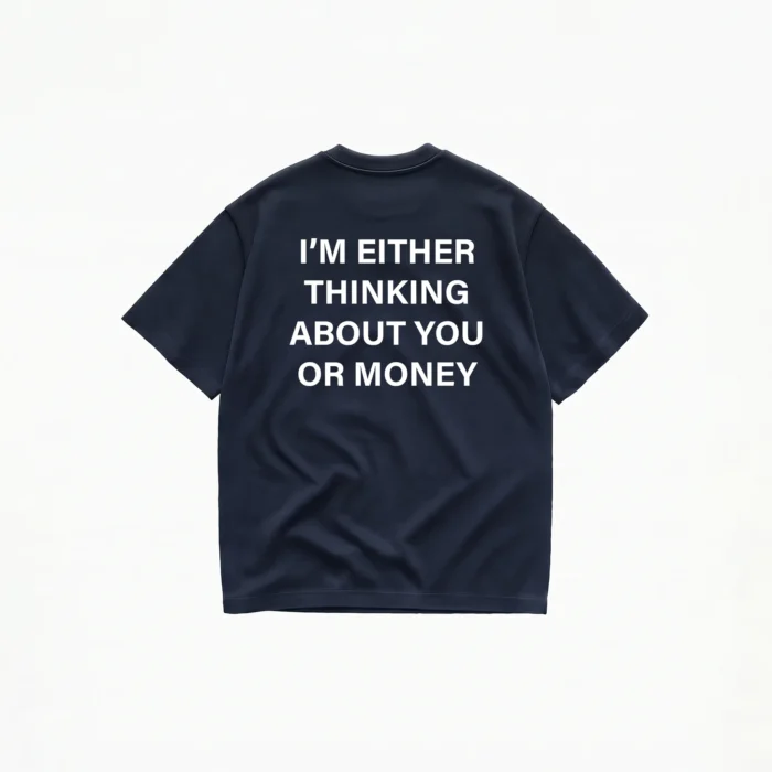 I'm Either Thinking About You Or Money T-Shirt - Image 6
