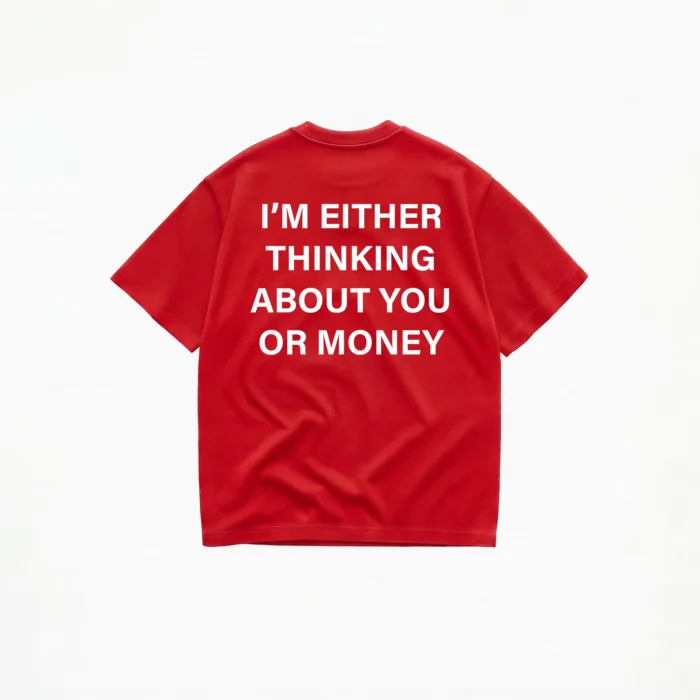I'm Either Thinking About You Or Money T-Shirt - Image 5