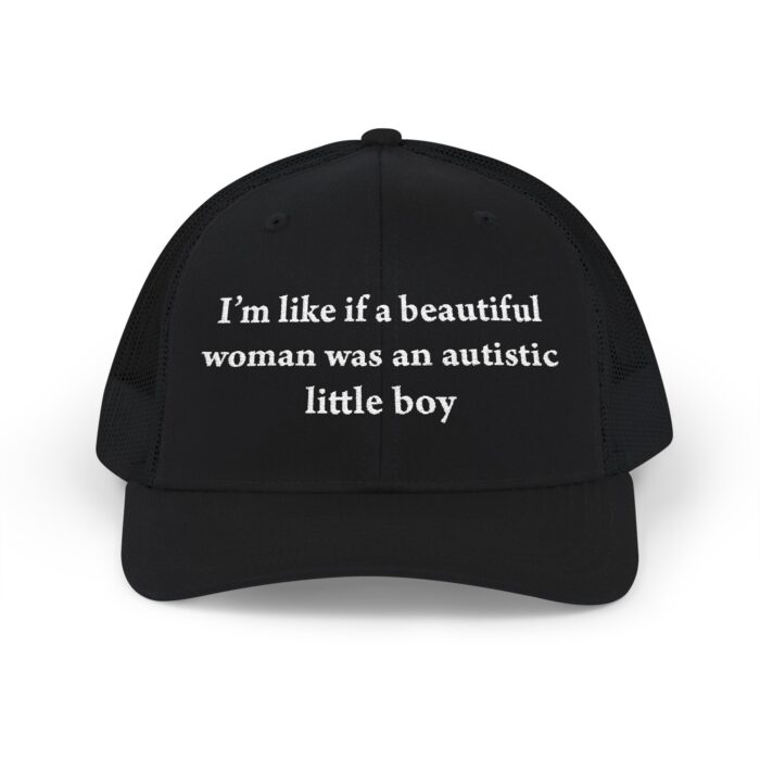 BEAUTIFUL WOMAN AUTISTIC LITTLE BOY TRUCKER HAT - Image 2