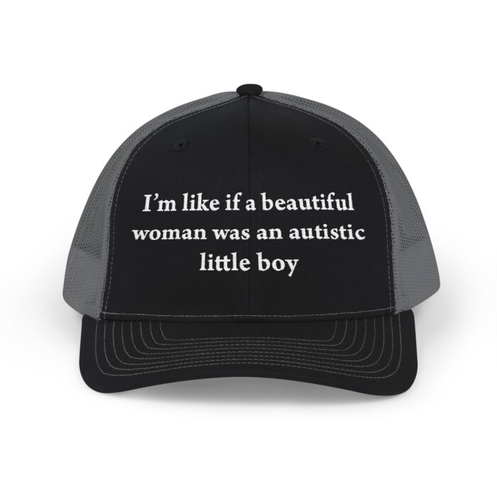 BEAUTIFUL WOMAN AUTISTIC LITTLE BOY TRUCKER HAT - Image 3